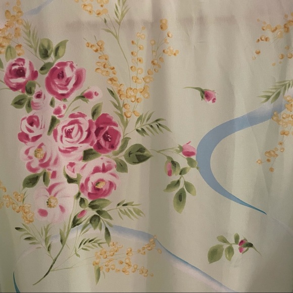 OSCAR DE LA RENTA PINK Long floral robe size 8 - Picture 4 of 6